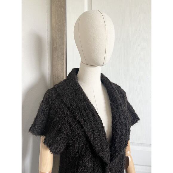Tabask Handmade Peruvian Alpaca Wool Blend Knit Brown Long Cardigan Sweater Sz S - Picture 5 of 16